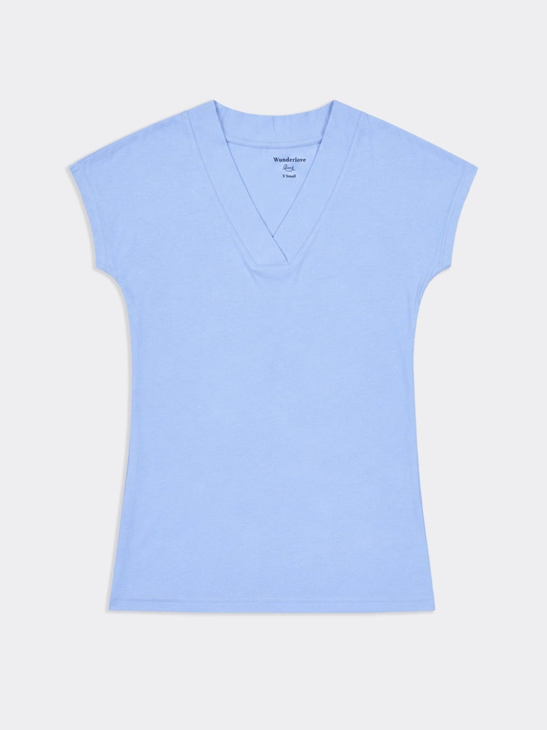 Wunderlove Blue Cotton T-Shirt