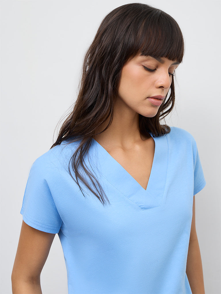 Wunderlove Blue Cotton T-Shirt