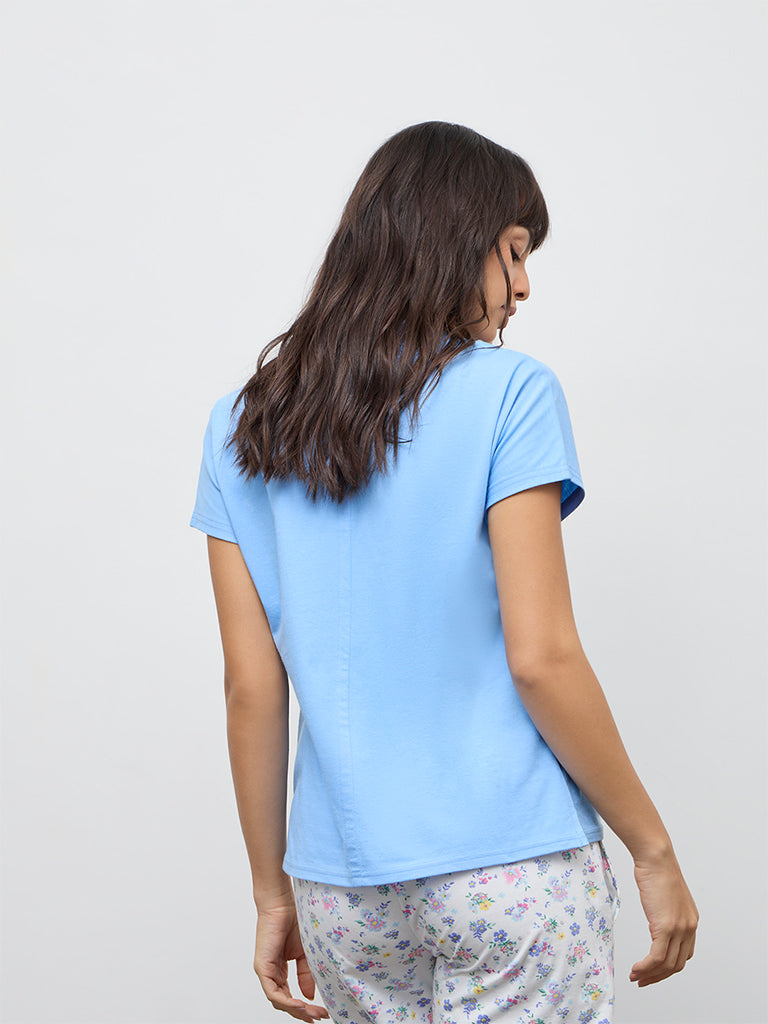 Wunderlove Blue Cotton T-Shirt