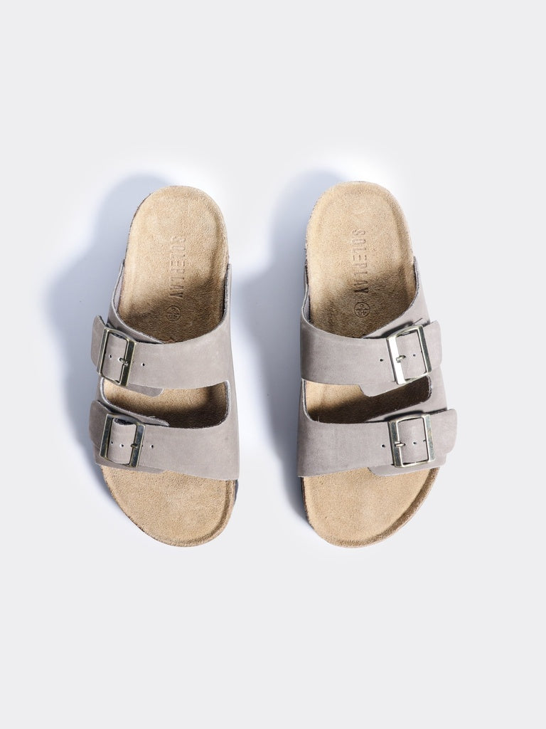 SOLEPLAY Grey Double Strap Sandals