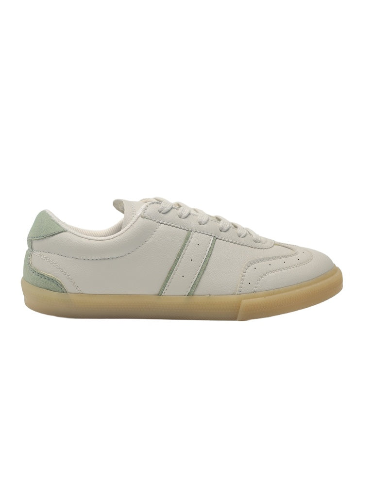 LUNA BLU Ivory Perforated Lace-Up Trainer Sneakers