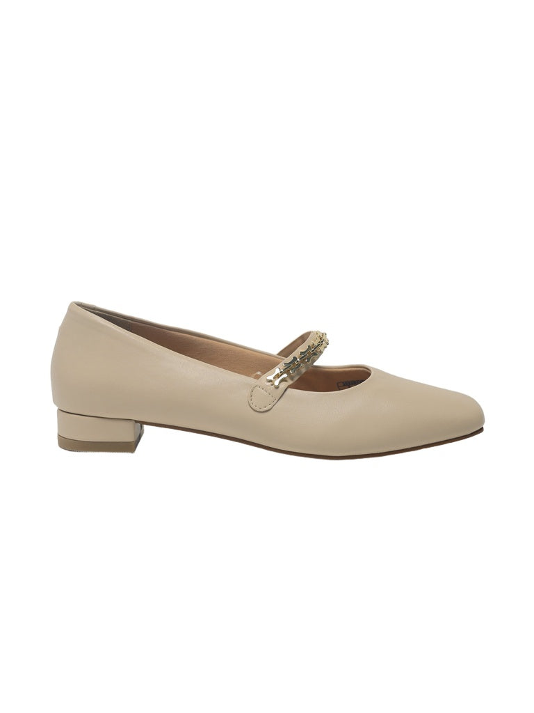 LUNA BLU Ivory Chain Detail Mary Jane Shoes