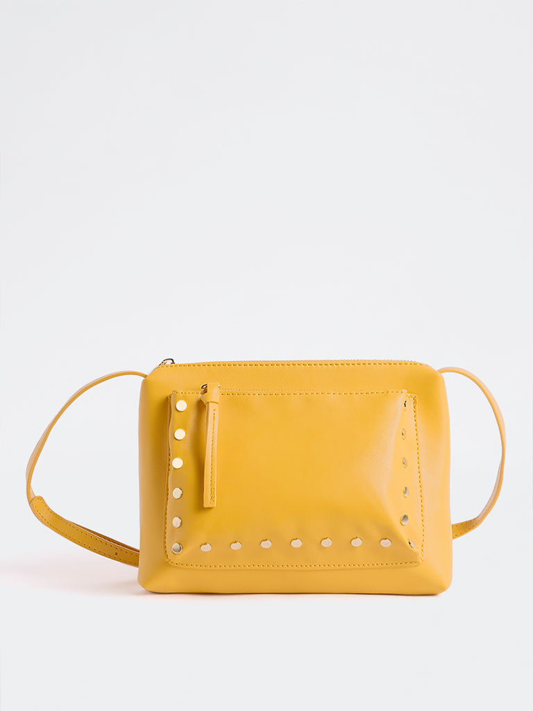 Westside Yellow Studded Sling Bag