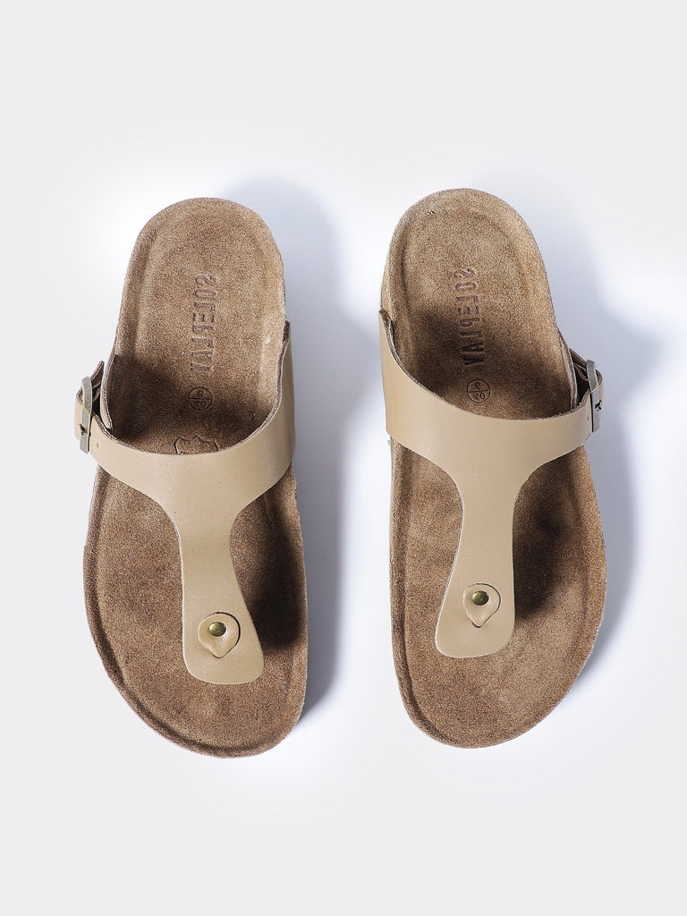 SOLEPLAY Taupe Suede Comfort Sandals
