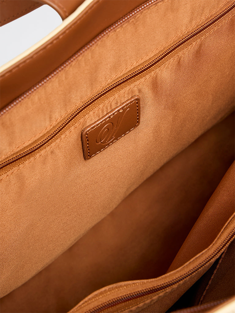 Westside Cream Textured Canvas Tote Bag