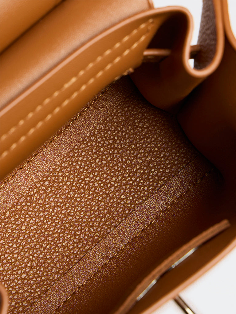 Westside Brown Textured Mini Sling Bag