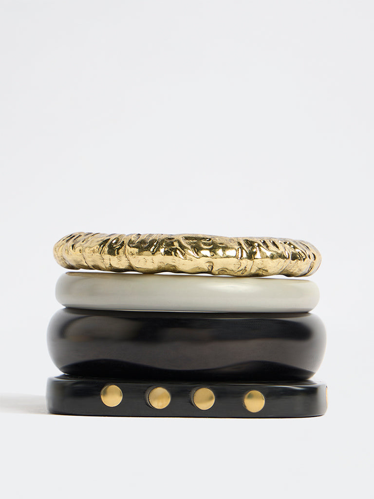 Westside Accessories Multicolour Resin Bangles - Pack of 4