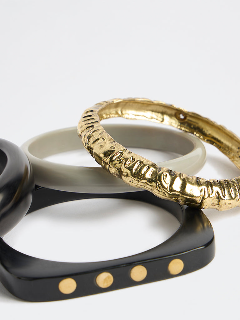 Westside Accessories Multicolour Resin Bangles - Pack of 4