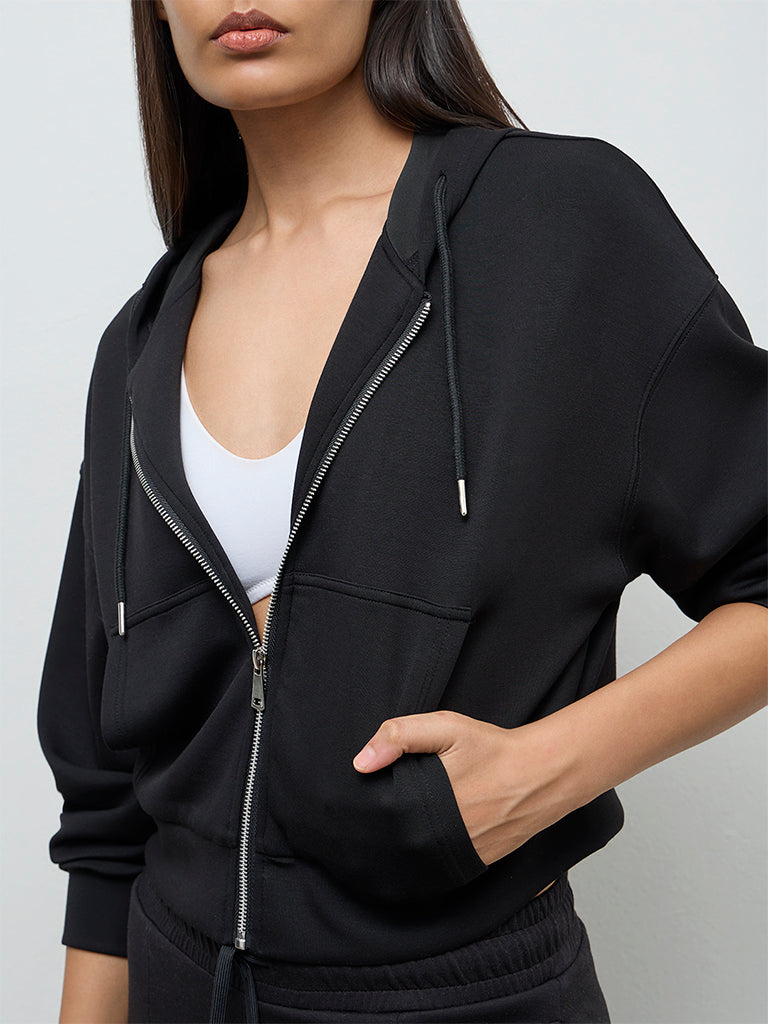 Nuoflexx Black Solid Hooded Jacket