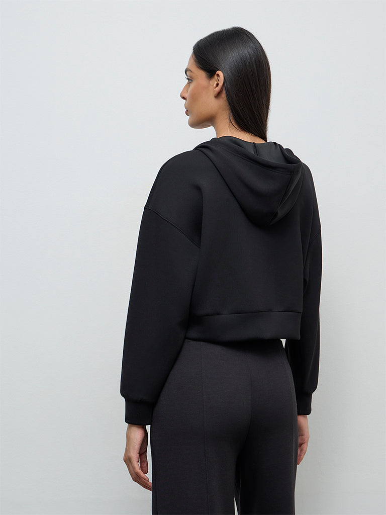 Nuoflexx Black Solid Hooded Jacket