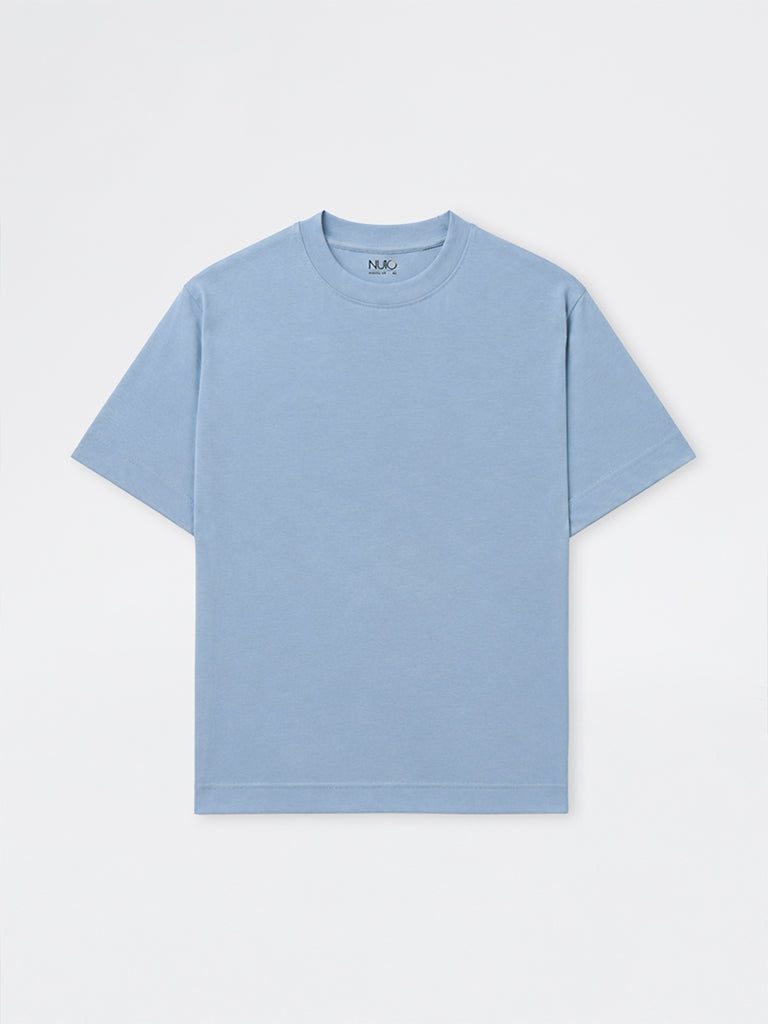 Nuoflexx Light Blue Relaxed-Fit Cotton-Blend T-Shirt