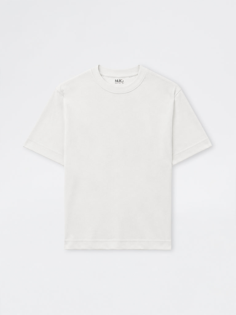 Nuoflexx Off-White Relaxed-Fit Cotton-Blend T-Shirt