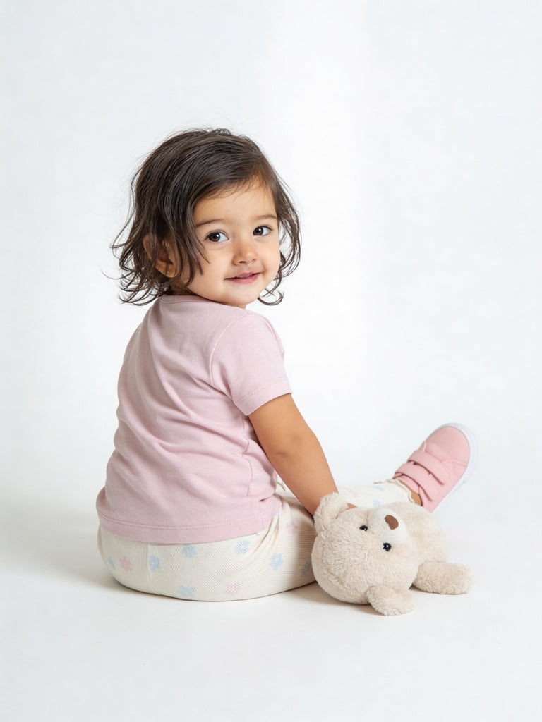 HOP Baby Girls Multicolour Printed Cotton T-Shirt and Leggings Set - Exclusive