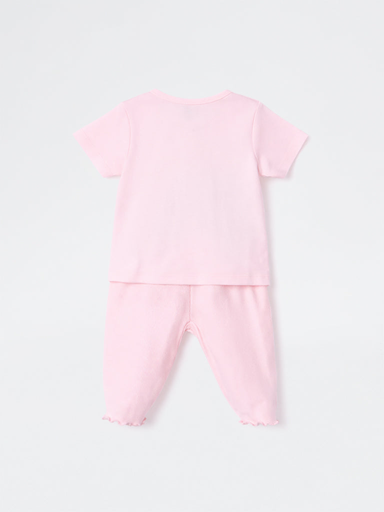 2-Piece HOP Baby Girls Pink Cotton Set