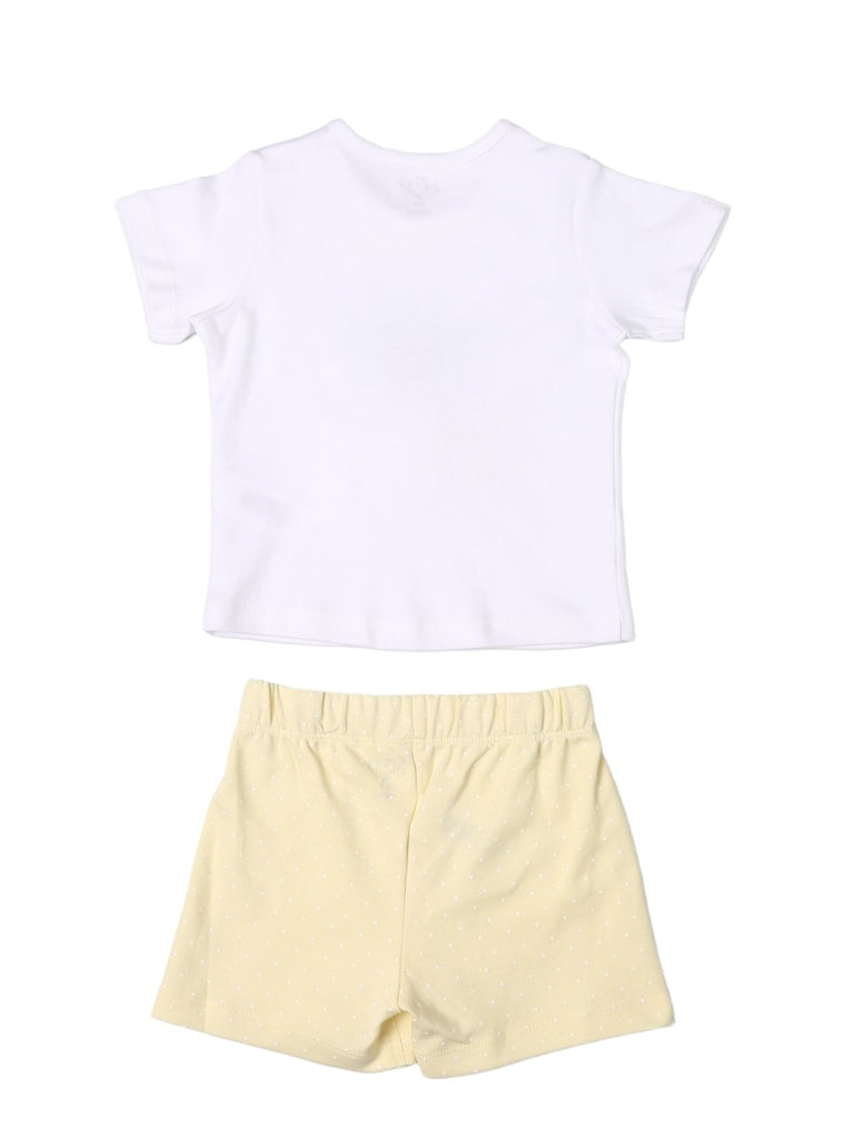 HOP Baby Girls Multicolour Printed Cotton T-Shirt and Shorts Set - Exclusive