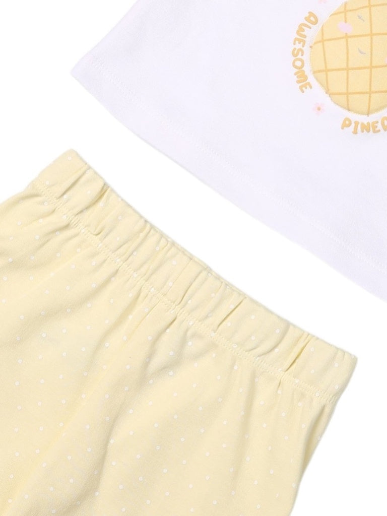 HOP Baby Girls Multicolour Printed Cotton T-Shirt and Shorts Set - Exclusive