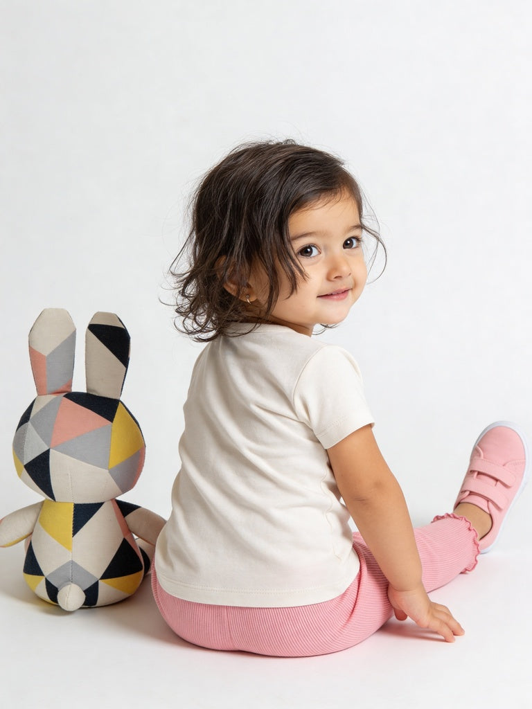 HOP Baby Girls Multicolour Printed Cotton T-Shirt and Pants Set - Exclusive