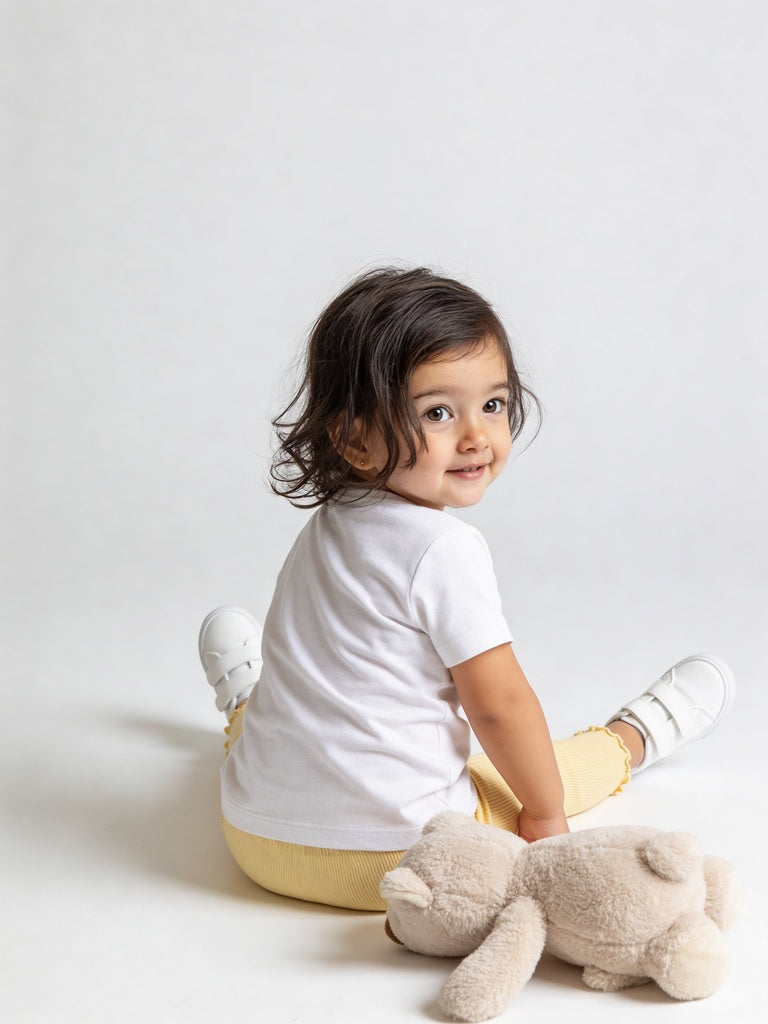 HOP Baby Girls Multicolour Floral Printed Cotton T-Shirt and Pants Set - Exclusive