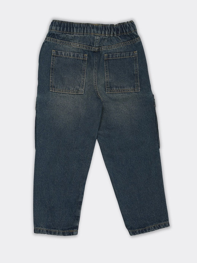 HOP Kids Boys Dark Blue Cargo Detail Regular Fit Jeans