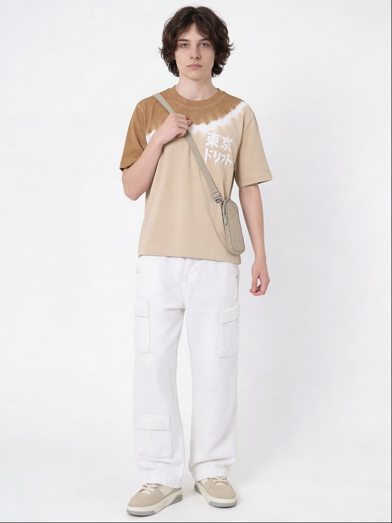 Boys Off-White Straight Fit Denim Cargo Jeans