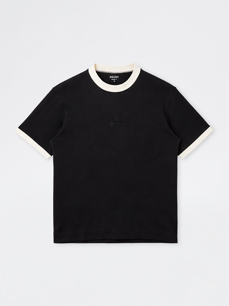 Nuon Black Relaxed-Fit Cotton-Blend T-Shirt