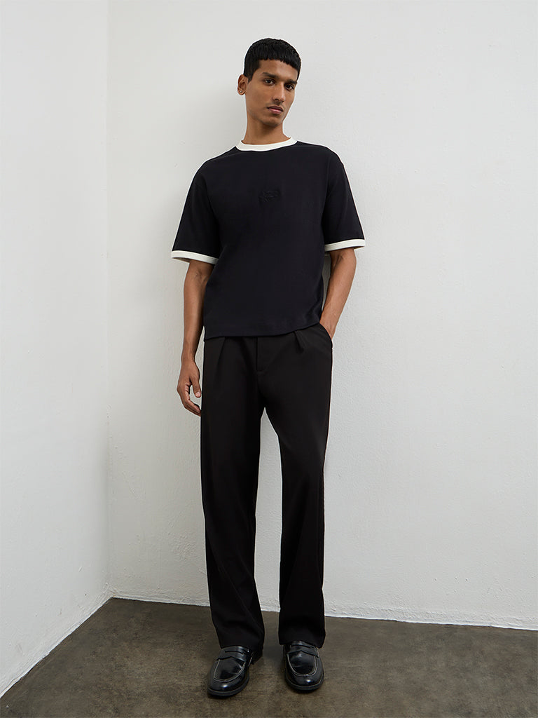 Nuon Black Relaxed-Fit Cotton-Blend T-Shirt