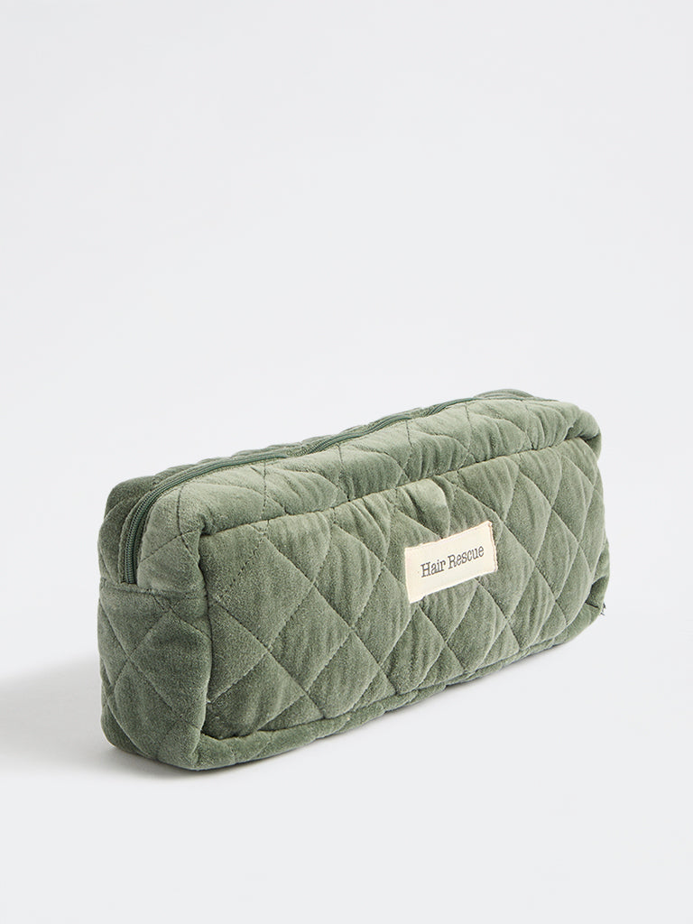 Westside Home Olive Quilted Pouch
