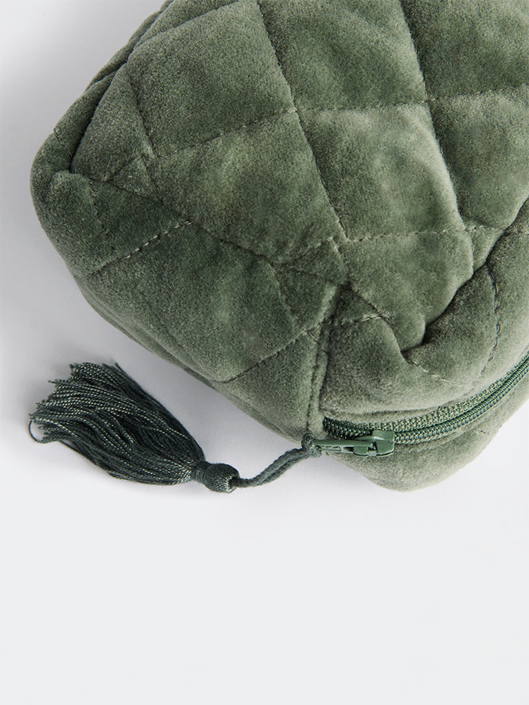 Westside Home Olive Quilted Pouch