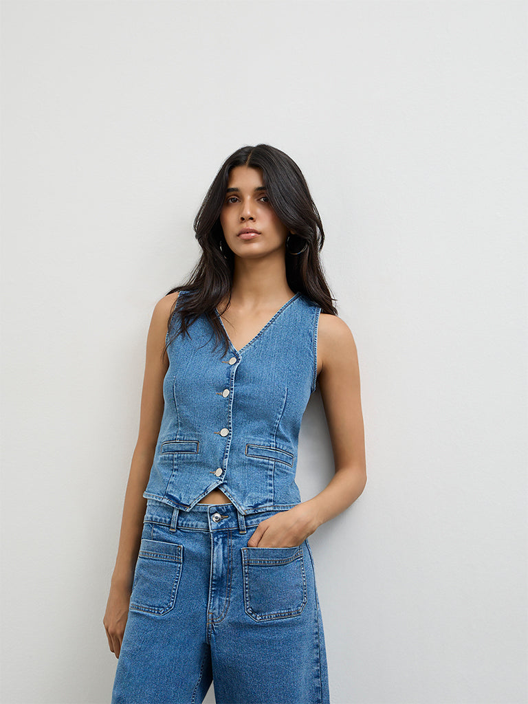 LOV Blue Denim Waistcoat