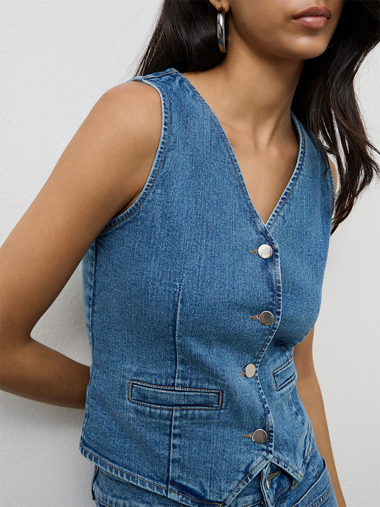 LOV Blue Denim Waistcoat