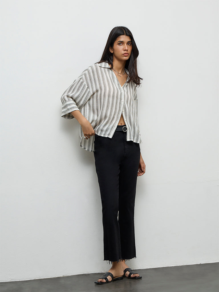 LOV Olive Striped Shirt