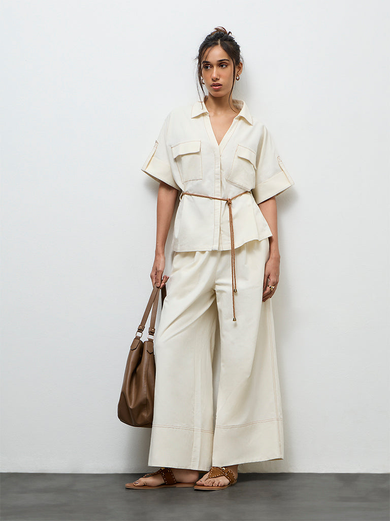LOV Off-White High-Rise Trousers