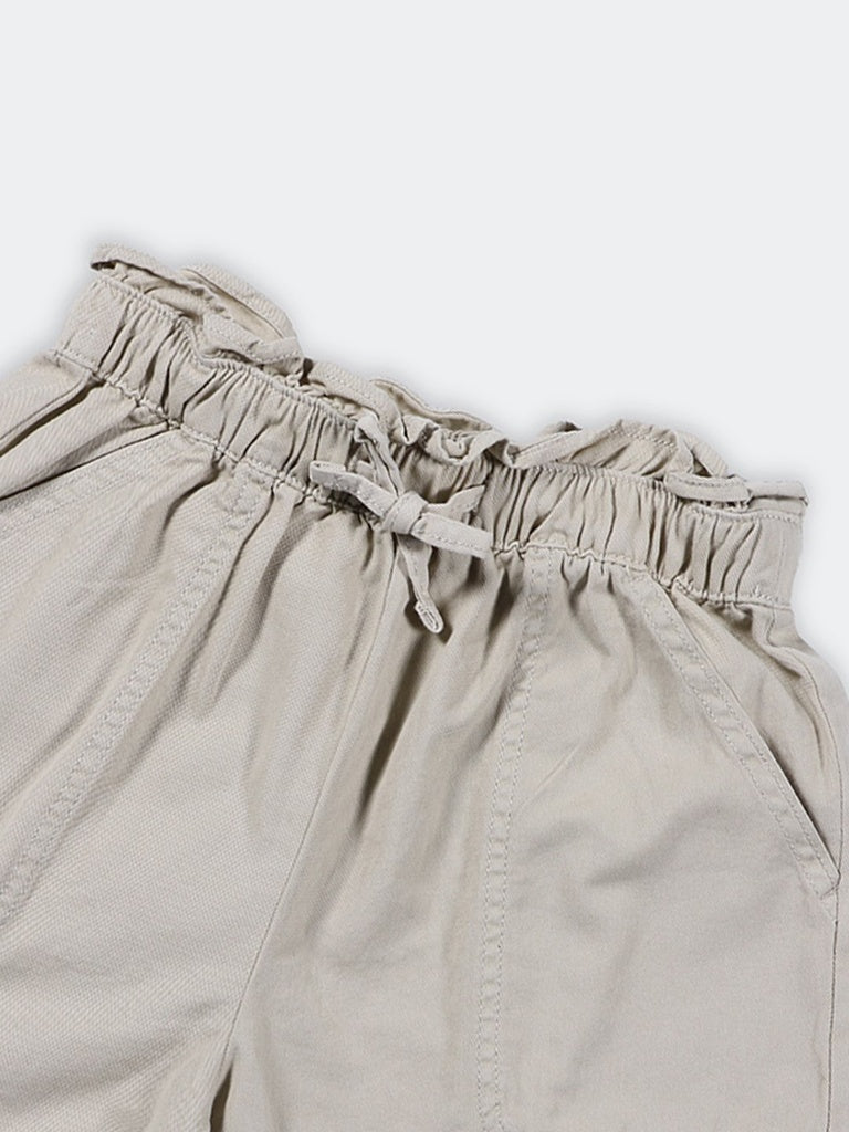 Girls Stone Relaxed Fit Cotton Shorts