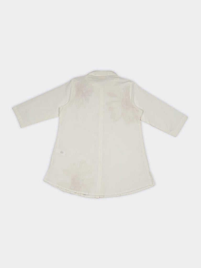 Diza White Floral Embroidered Cotton Tunic