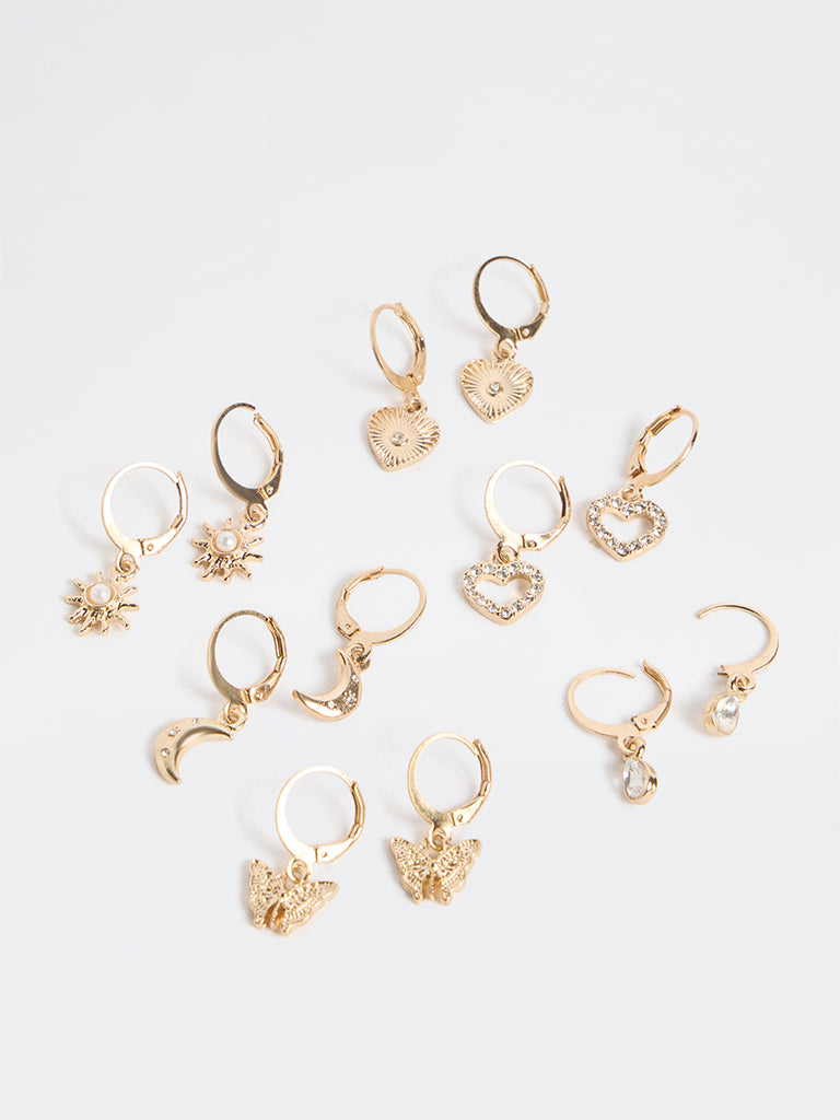 Westside Accessories Gold Multi-Hoop Earrings - Pack of 6