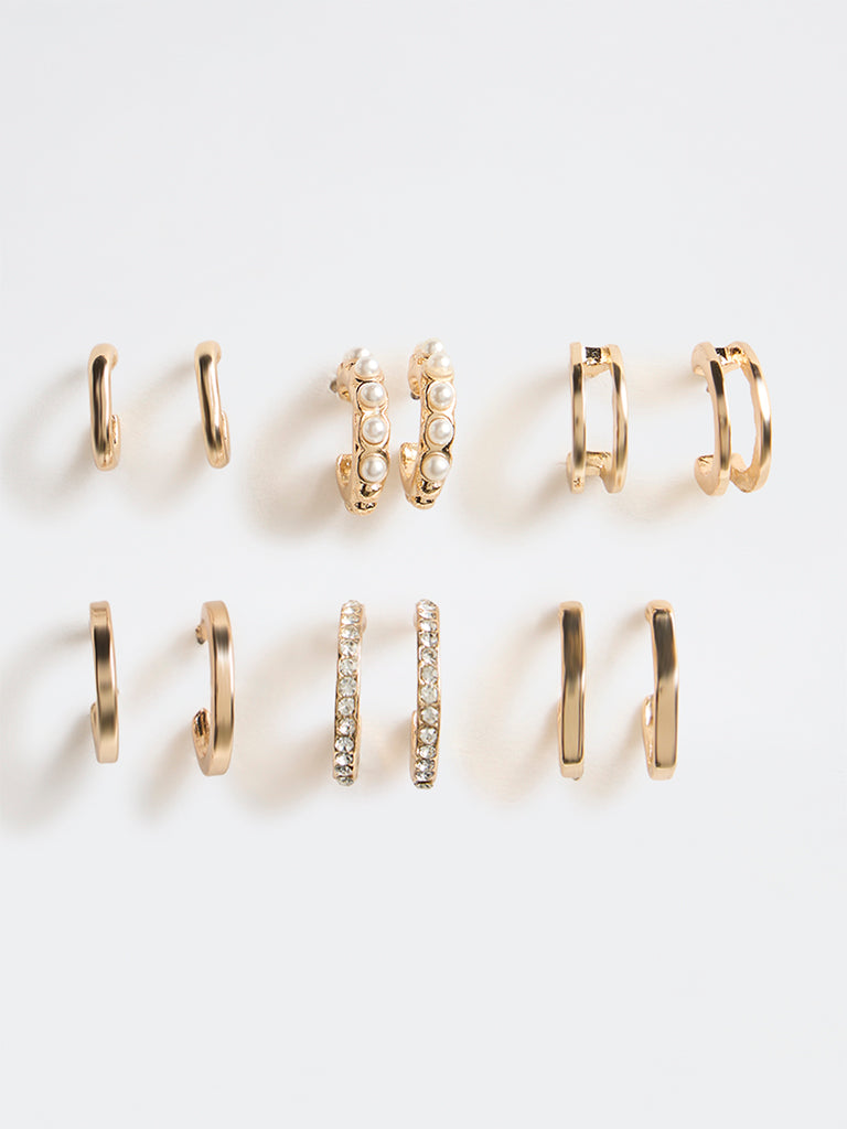 Westside Accessories Gold Multi-Hoop Earrings - Pack of 6