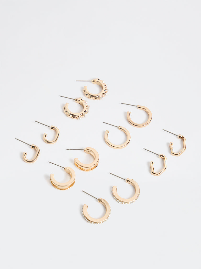Westside Accessories Gold Multi-Hoop Earrings - Pack of 6