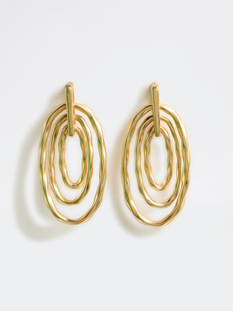Westside Accessories Gold Oval Drop Earrings