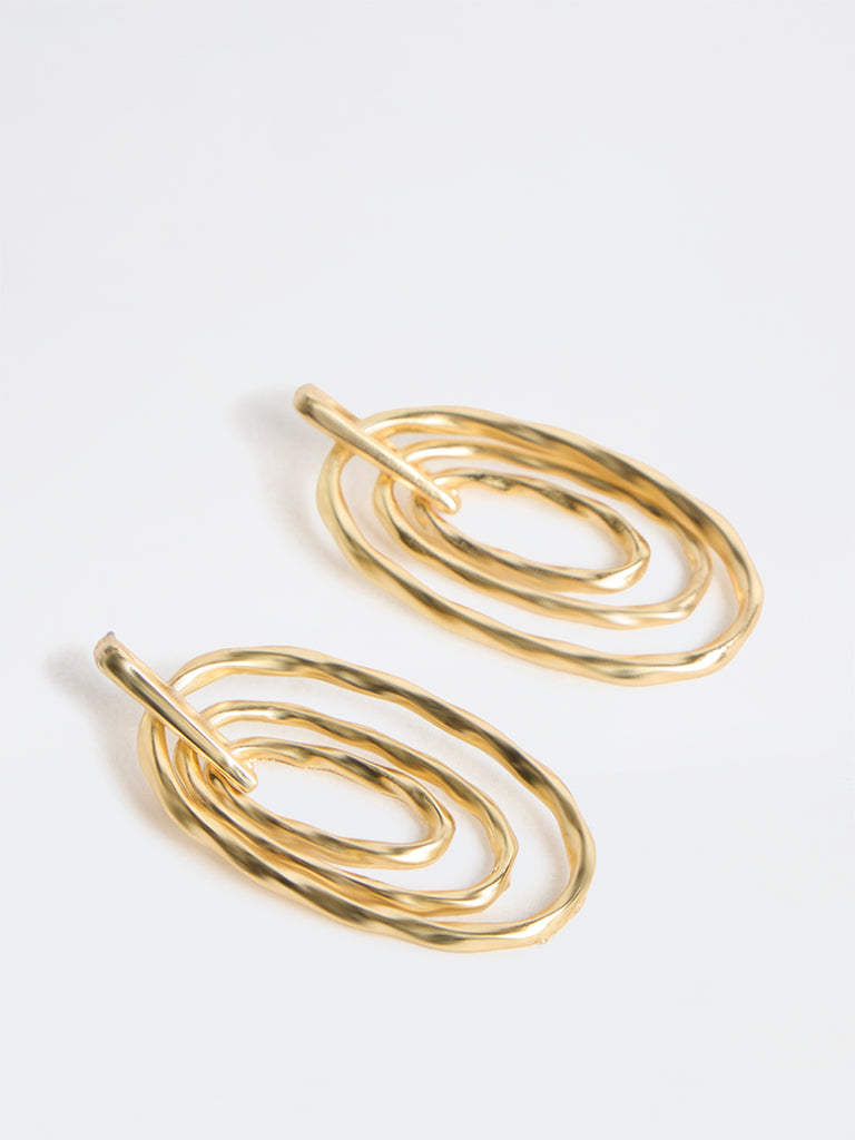 Westside Accessories Gold Oval Drop Earrings