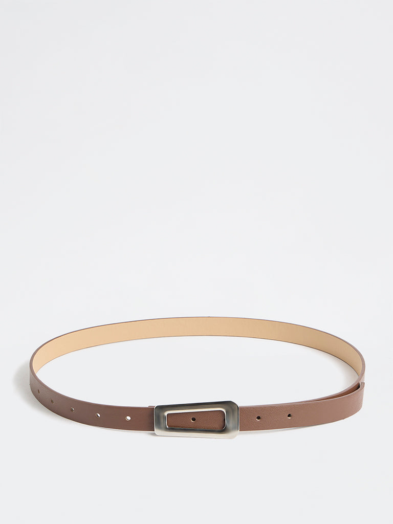 Westside Accessories Brown Triangle Buckle Belt