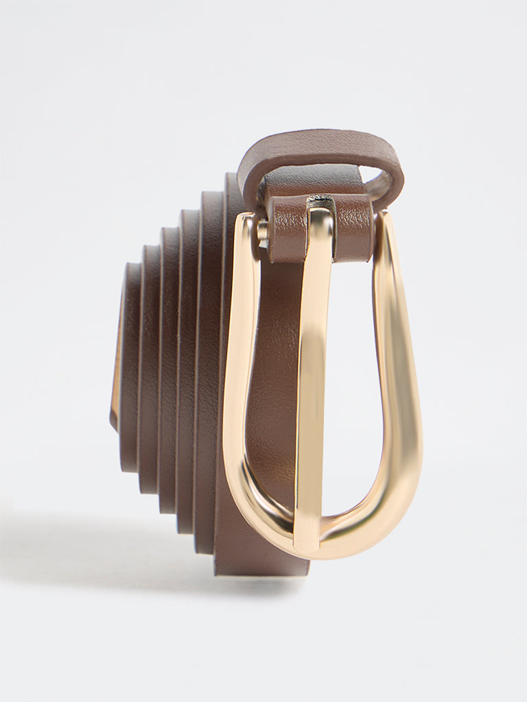 Westside Accessories Dark Brown U-Buckle Belt