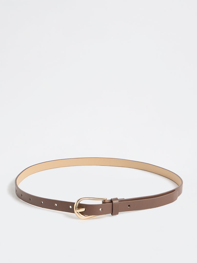 Westside Accessories Dark Brown U-Buckle Belt