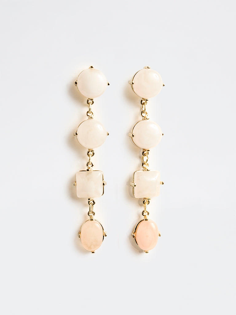 Westside Accessories Light Pink Statement Dangler Earrings