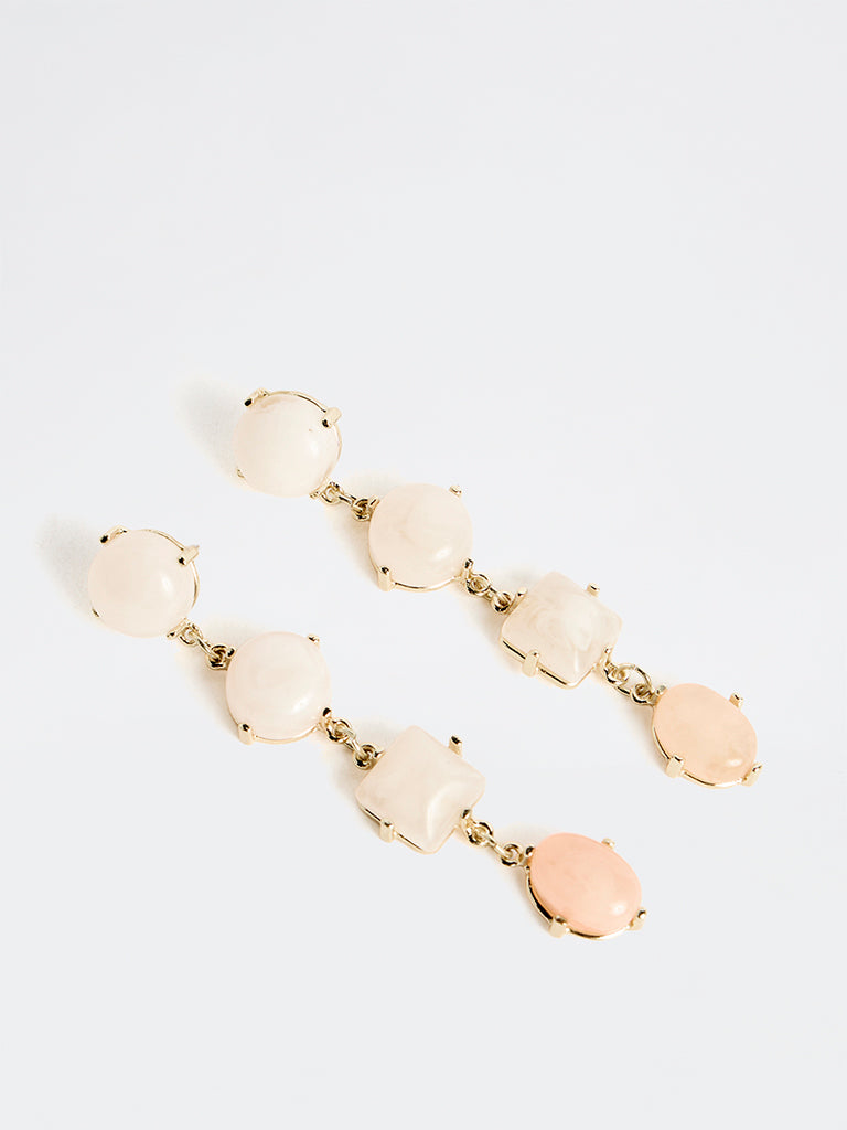Westside Accessories Light Pink Statement Dangler Earrings