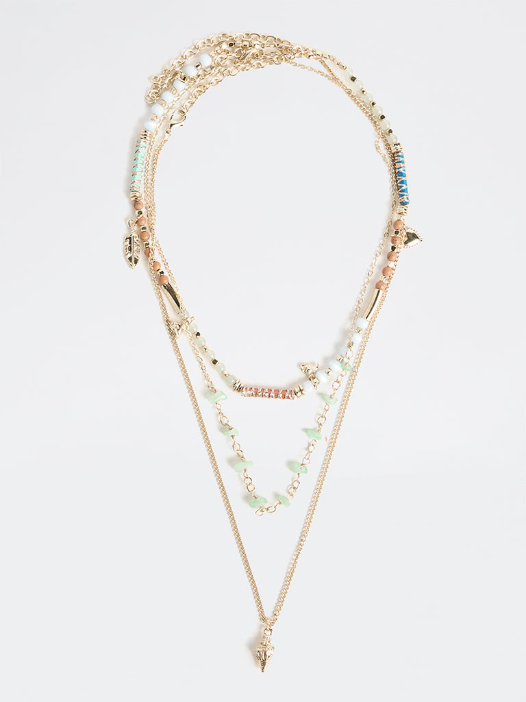 Westside Accessories Multi-Coloured Beaded Statement Necklaces - Pack of 3