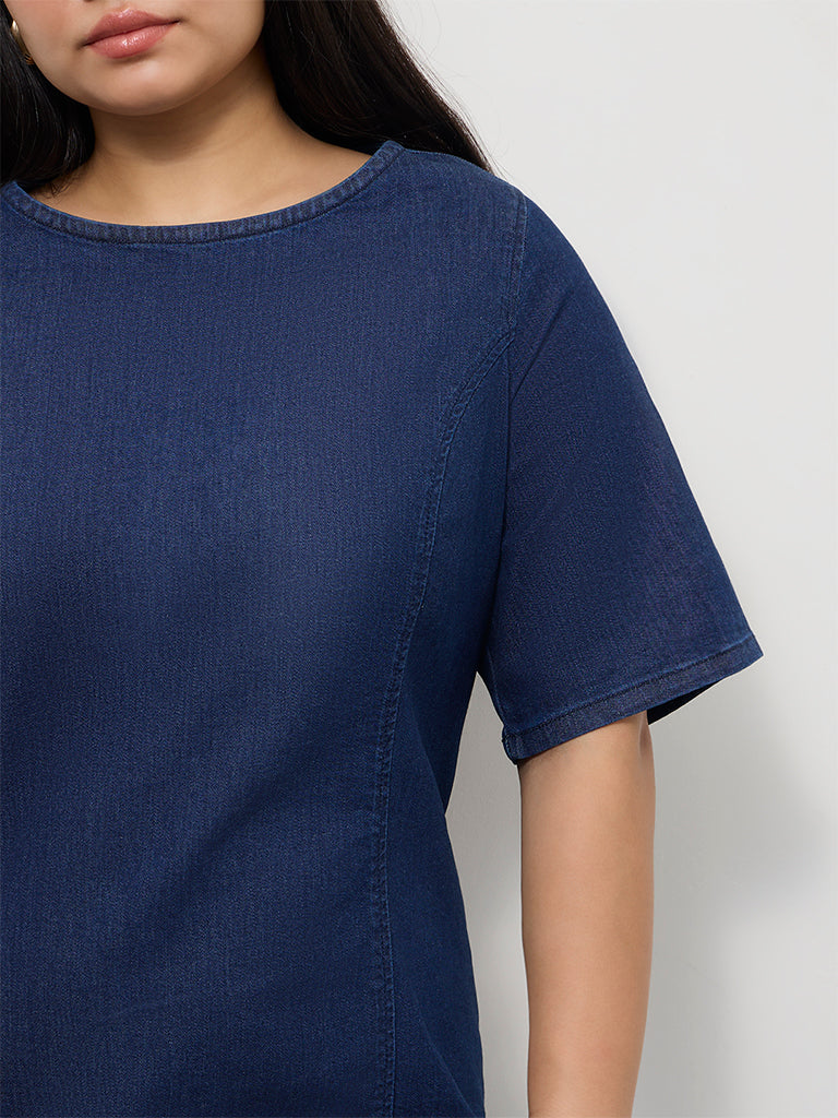 Gia Blue Denim Dark Wash Straight Dress