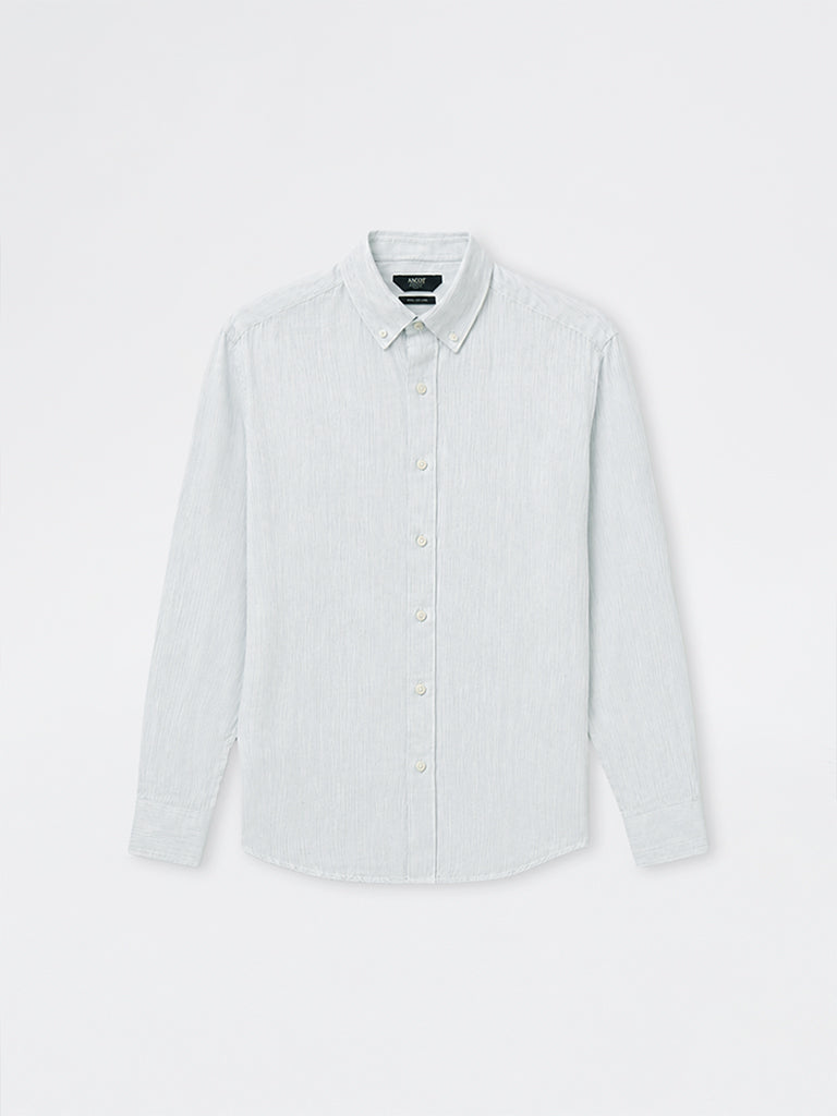 Ascot Light Blue Relaxed-Fit Linen Shirt