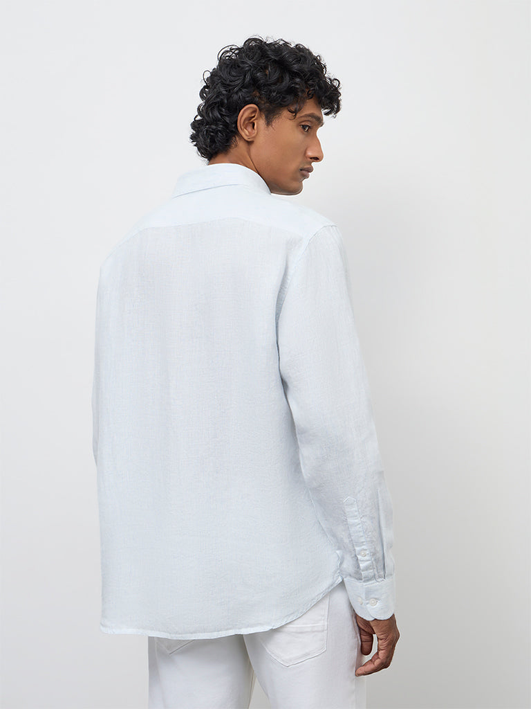 Ascot Light Blue Relaxed-Fit Linen Shirt