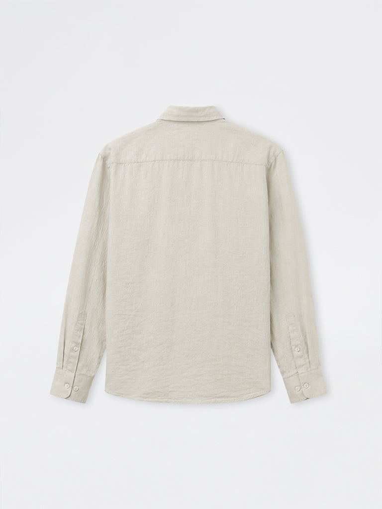 Ascot Beige Relaxed-Fit Linen Shirt