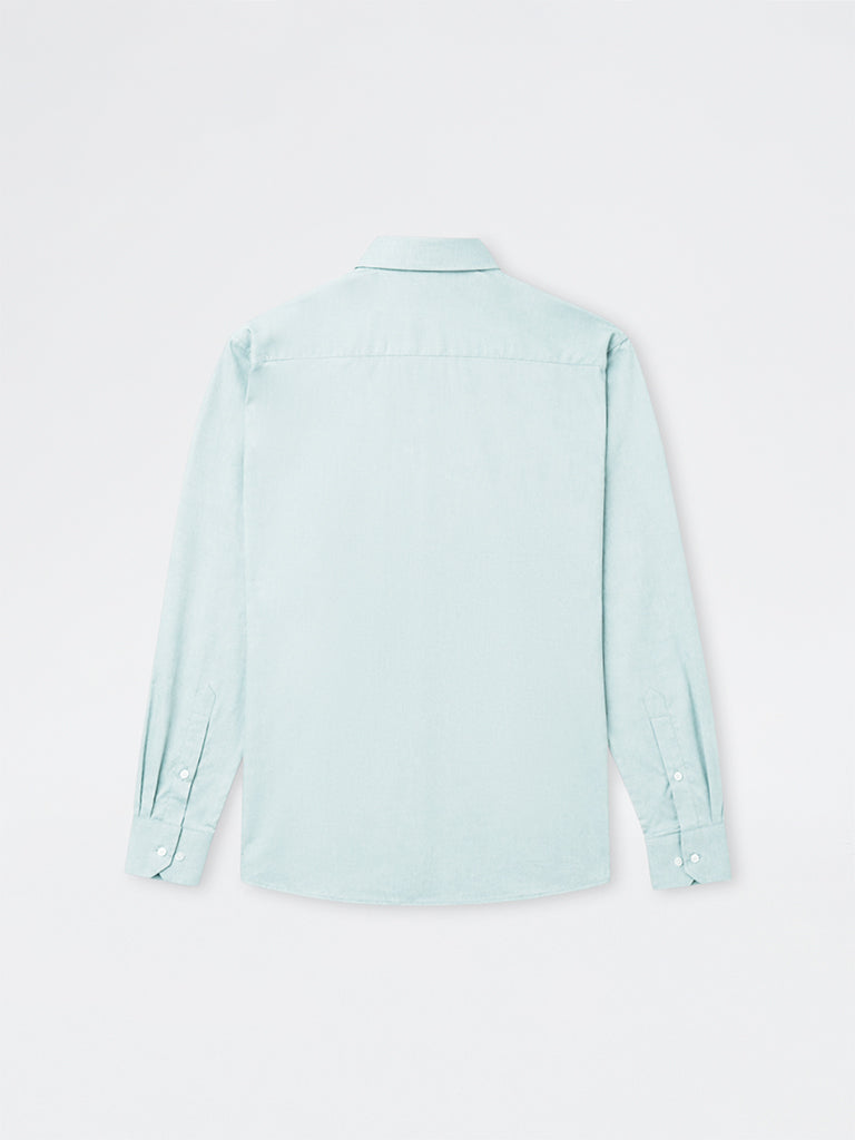 WES Formals Mint Slim-Fit Cotton Shirt
